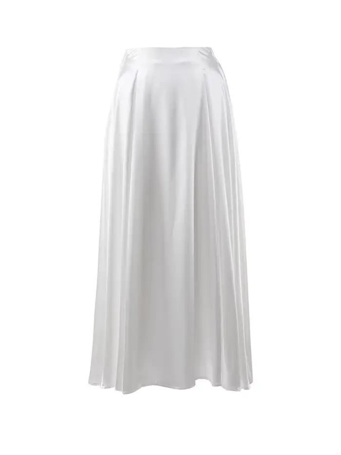 Jupe longue en satin pour femmes, élégante, ample, taille haute, maxi, streetwear, classique, mode féminine, sortie nocturne, rentrée scolaire