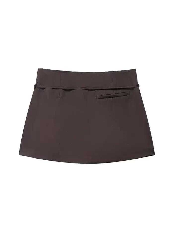 Jupe-short de couleur unie pour femmes