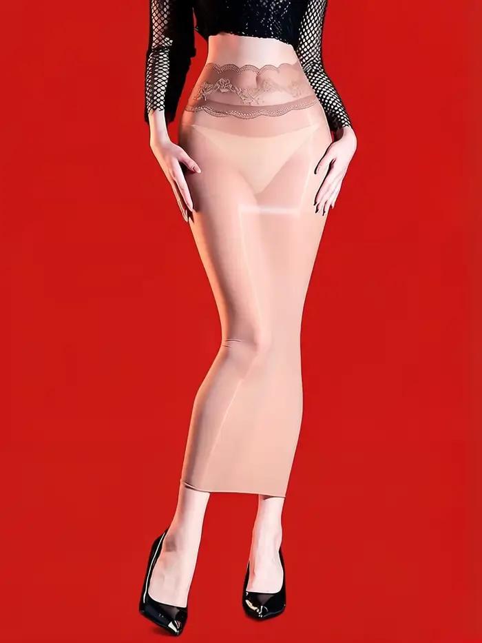 Jupes crayon ultra-fines 5D transparentes pour femmes, mini-jupes moulantes à taille haute en dentelle, élastiques et rehausseuses de fesses