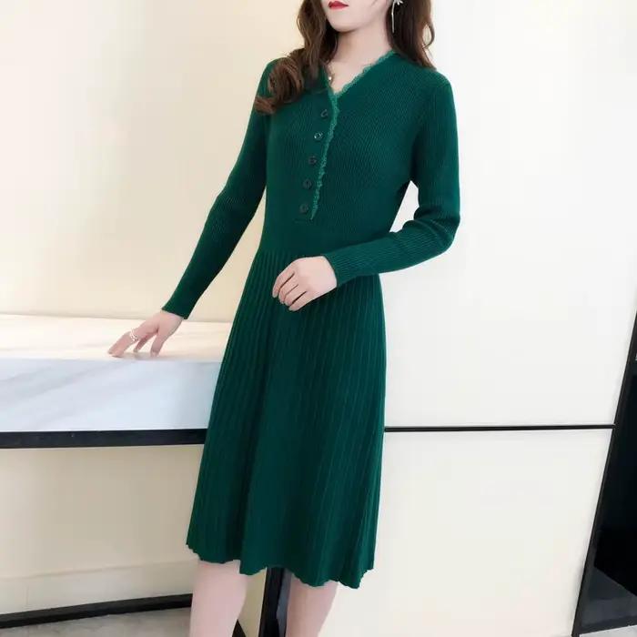 Couvrir la femme robe tricotée rouge Midi liquidation vente confortable Y2k décontracté tendance rétro robes au Crochet pour les femmes longueur au genou