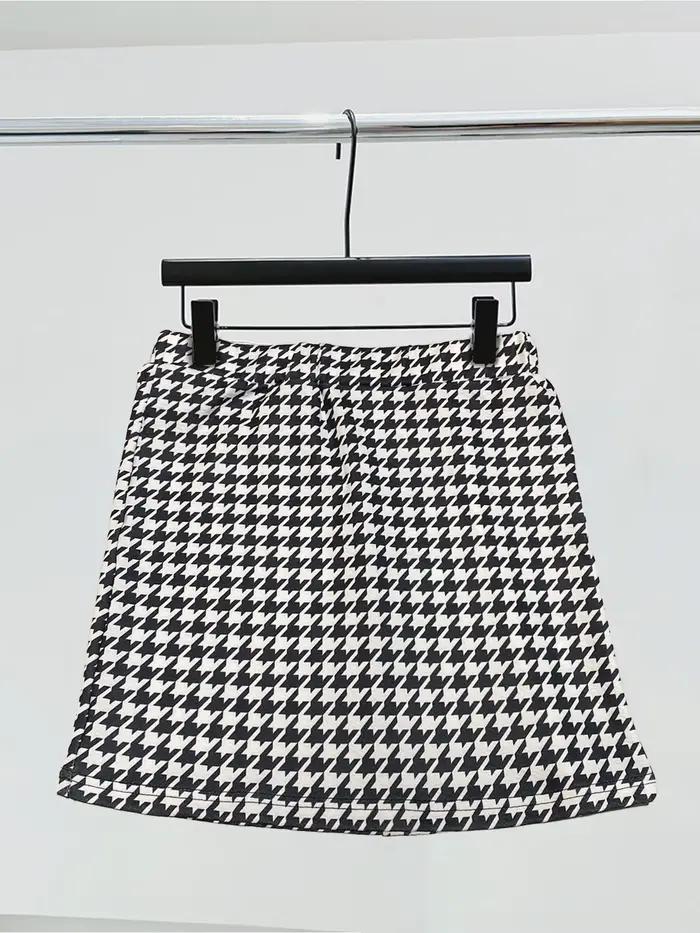 Demi-jupe élégante à taille élastique de style Qianniao, jupe courte taille haute moulante aux hanches