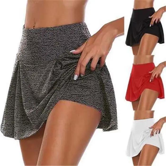 S-5XL 13 couleurs femmes lâche faux deux pièces jupes été femme taille haute couleur unie sécurité danse Sport jupes courtes
