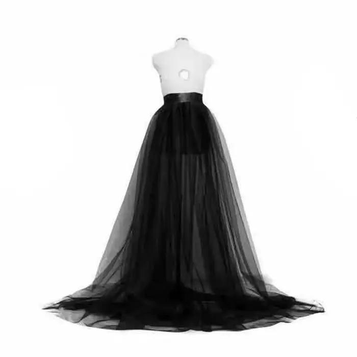 Maxi jupe en tulle 3 couches pour femmes, robes de bal détachables, élégante et féerique pour mariage, soirée déguisée, cocktail, club, cravate, à volants, jupes de train de mariée