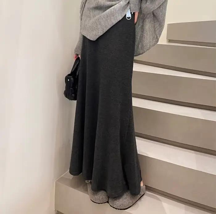 Jupe de maternité Printemps-Automne 2026 Taille haute élégante polyvalente longue