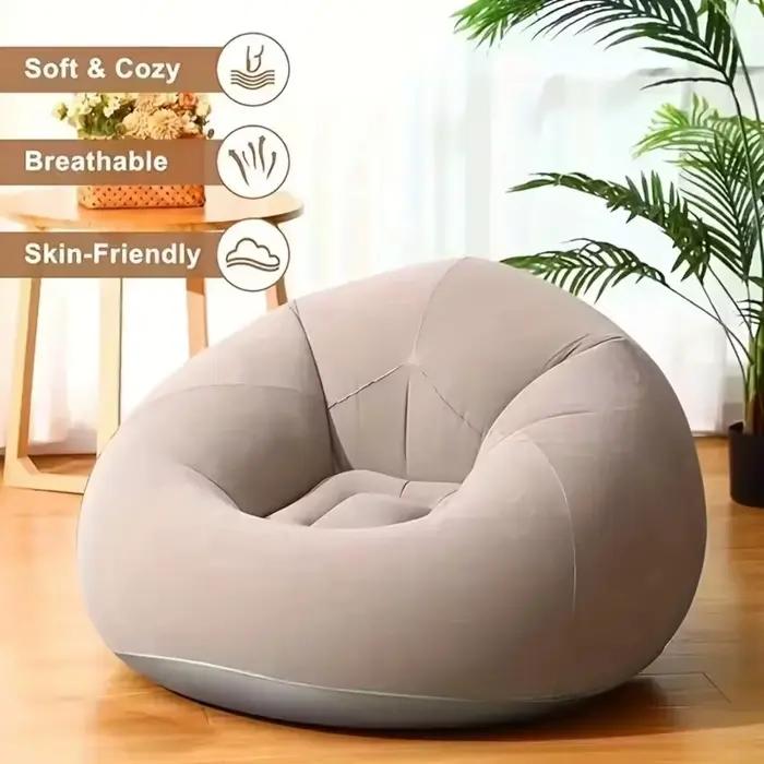 Chaise longue gonflable d'extérieur, durable, en polypropylène, avec pompe à air, pliable, gonflage rapide, siège confortable pour terrasses, plages, voyages