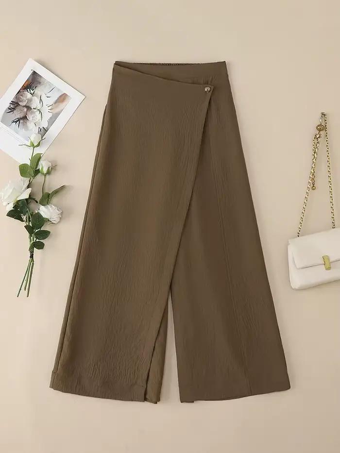 2025 ZANZEA femmes Vintage jupes pantalon couleur unie décontracté