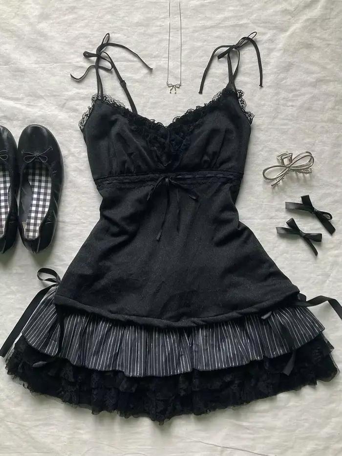 Y2k Jupes D'été Sexy Doux Fille Vêtements Arc Punk 2000s Kawaii Décontracté Mignon Jupe Bas Corée Gothique Taille Haute