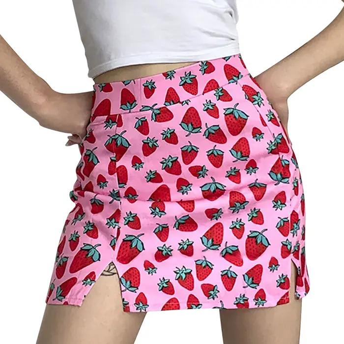 Mini-jupe vintage d'été taille haute pour femmes et filles