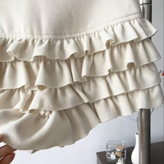 Jupe de ballet superposée anti-transparence à bords festonnés pour femme et fille 2026