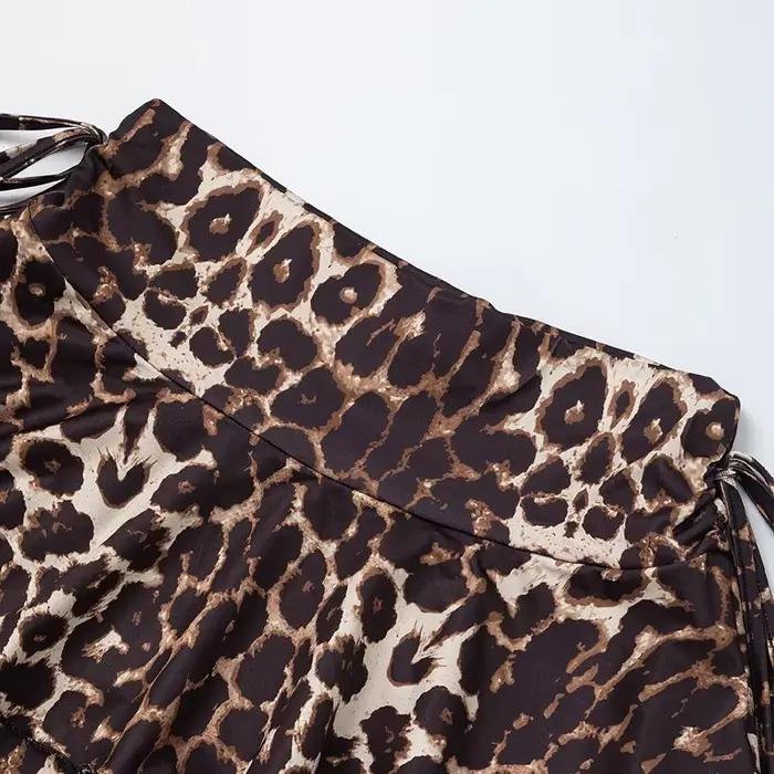 Nouvelle Collection Été – Jupe Courte Élégante et Simple à Imprimé Floral Léopard pour Femme