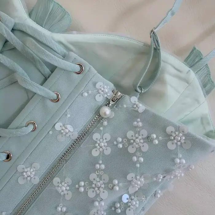 IEQJ – jupe simple plissée à taille élastique pour femmes