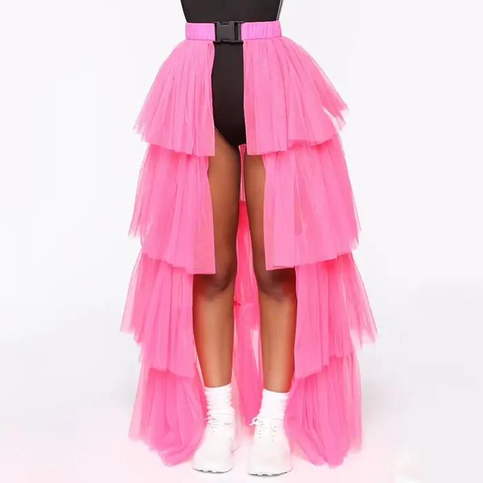 FestivalQueen-Jupe longue en dentelle et tulle pour femme