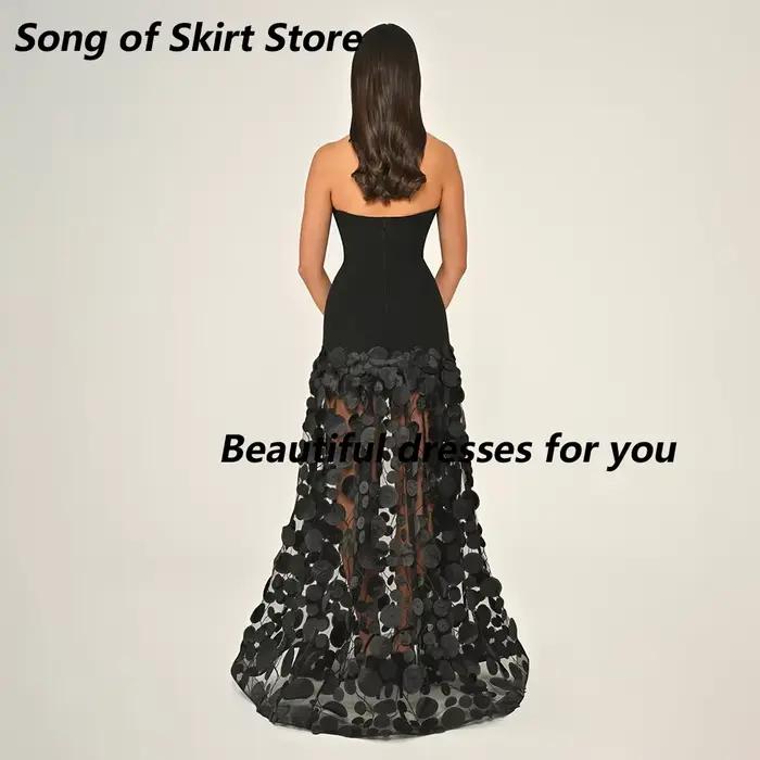 Robe de Soirée Tendance Personnalisée, Bustier Coupe A-Line, Ornée de Fleurs Exquises, Longue Robe de Bal Sexy Dos Nu pour Filles, Robe de Fête 2026