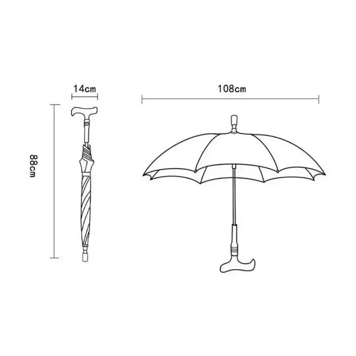 Parapluie anti-alde à longue poignée pour vieil homme, anciers de marche, durable, rétro, multifonction, amovible, ménage, équipement de pluie