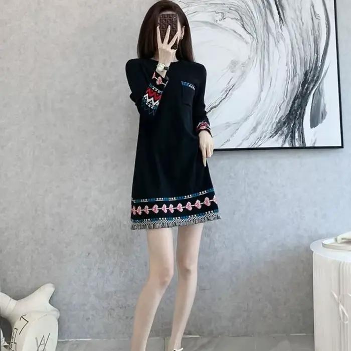 Robe tricotée à bascule pour femme, jupe pull de Style français, nouvelle collection automne-hiver
