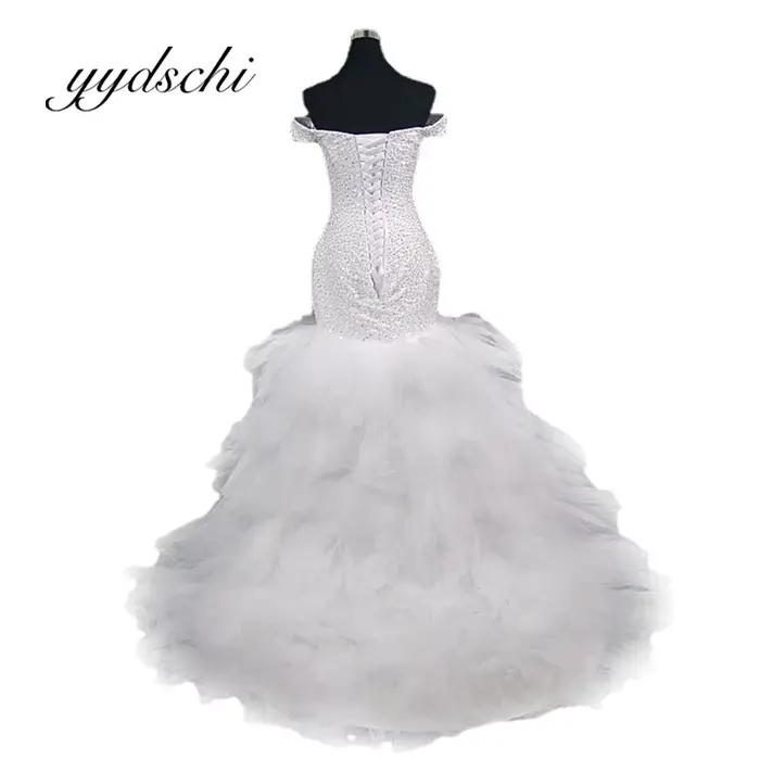 Robes de mariée et de soirée asymétriques à une épaule, dos nu, sexy, en dentelle, coupe ajustée, longues, avec traîne, en tissu principal, différentes tailles