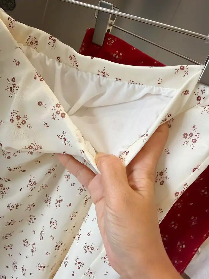 Jupe midi florale d'été pour femme en mousseline rouge respirante