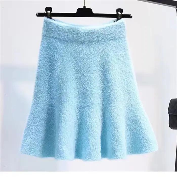Mini jupe taille haute vintage polyester acrylique pour femme junior décontractée automne hiver élégante à offrir occassions spéciales