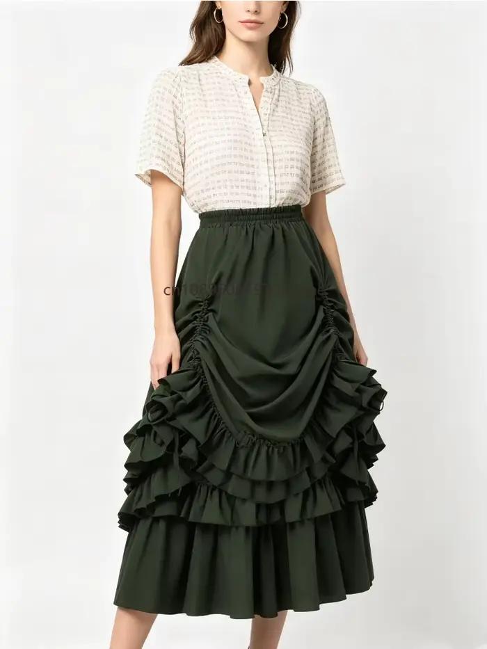 Jupe courte plissée style gothique victorien rétro rock pour femme