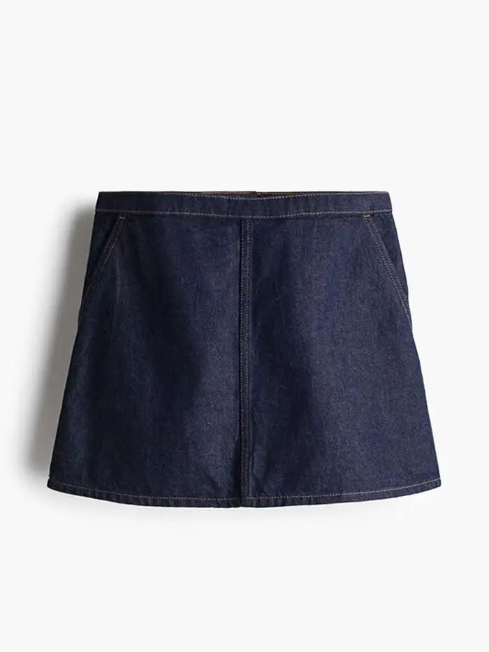 Ensemble chemise et jupe en jean pour femmes, 2 pièces, avec chemises à manches courtes, Mini jupes asymétriques pliables, tenues Streetwear d'été pour dames, 2025