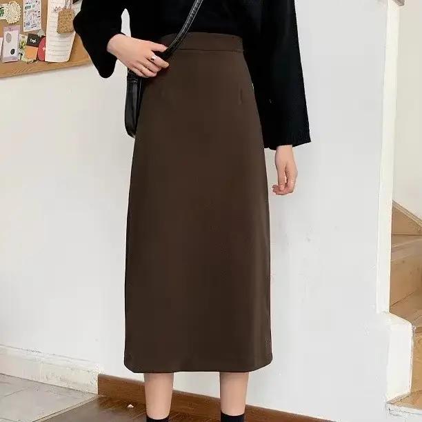 Mini jupe trapèze taille haute en laine noire pour femme