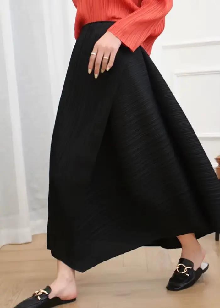 Miyake – jupe plissée ample et irrégulière pour femmes