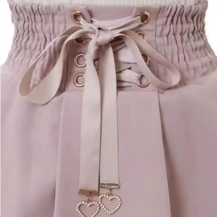 Jupe-short taille haute Sweet Lolita Jirai Kei - Jupe courte à double boucle pour femmes
