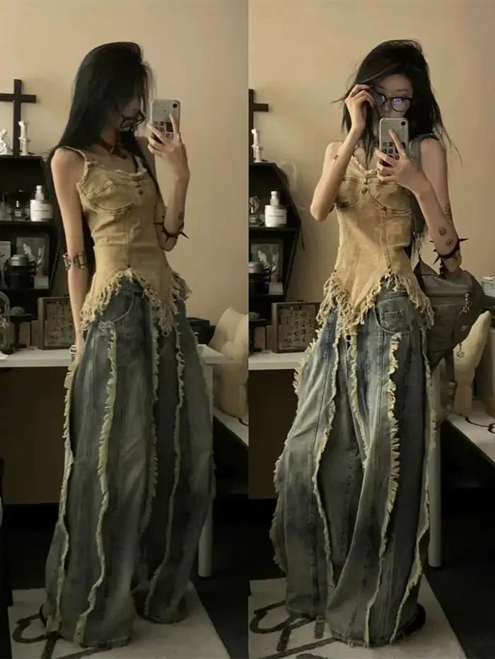 Harajuku femmes vêtements tunique Sexy réservoirs col en v sans manches Camis 2026 Ropa Mujer mode décontracté gland gilet été Y2k haut court