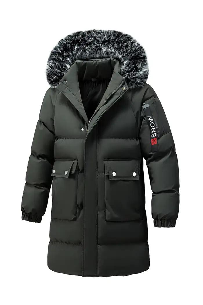 Parka mi-longue en coton épais à capuche pour homme, vêtement d'extérieur chaud et polyvalent, coupe-vent, pour l'hiver, mode décontractée, voyage quotidien