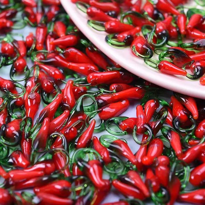 Breloques en forme de piment tridimensionnel, 10 pièces/lot, pour la fabrication de bijoux, fournitures en émail, boucles d'oreilles faites à la main, collier, pendentif DIY
