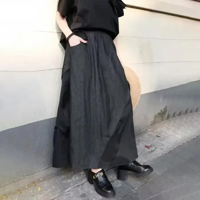 Jupe en jean Yemocile style rétro polyvalente pour femmes ocassions estivales et soirées