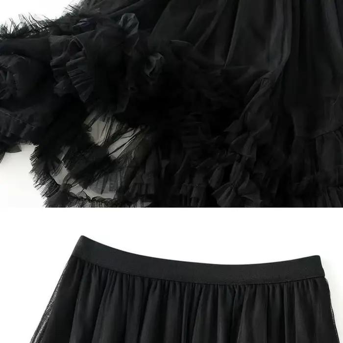 Maille taille haute jupe femmes mode coréenne Chic volants
