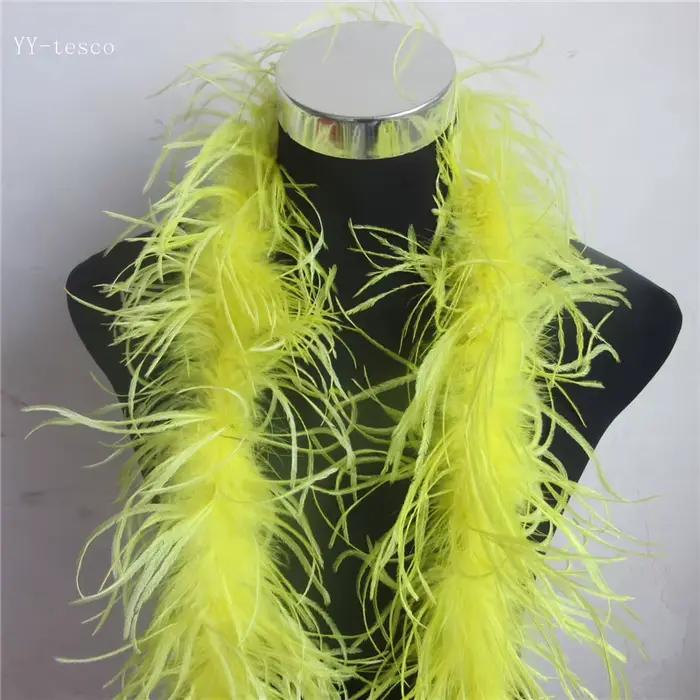Jupe Boa en plumes d'autruche bleu clair, garniture pour costume de fête, décorations de mariage, 20 m, 2006