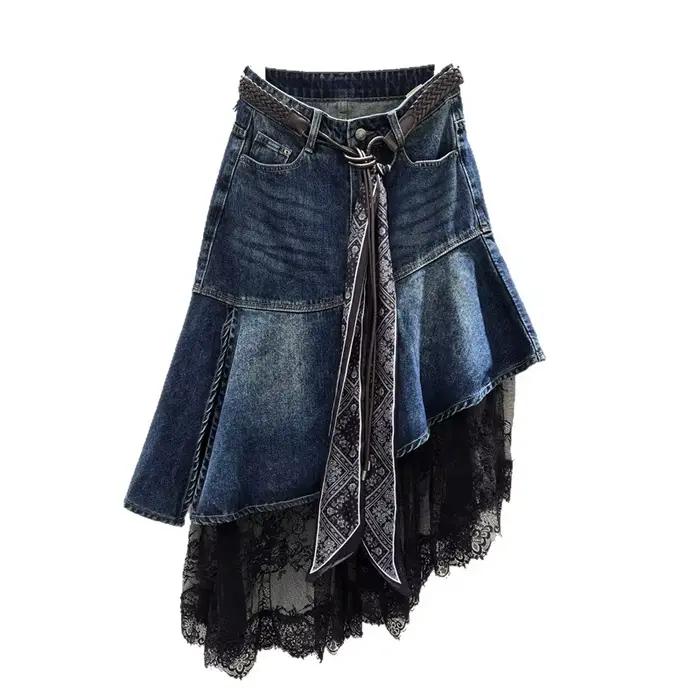 Jupe en jean asymétrique pour femme