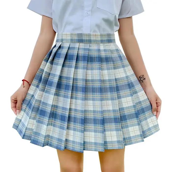 JKPlaid jupe Style japonais taille haute Original