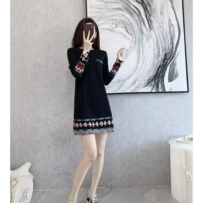 Robe tricotée à bascule pour femme, jupe pull de Style français, nouvelle collection automne-hiver