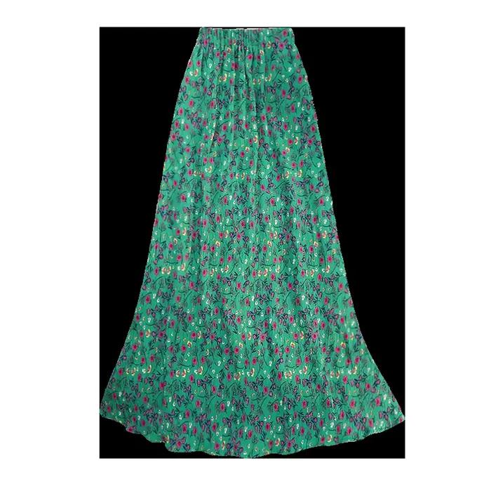 Jupe sirène élégante Seoulish à imprimé floral vert pour femme