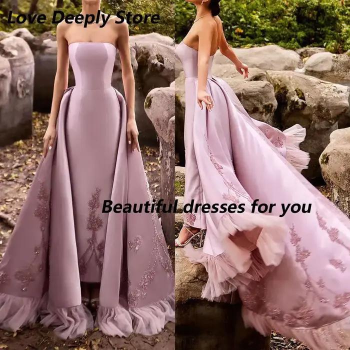 Robe de Soirée Personnalisée en Dentelle, Tenue Élégante Sans Bretelles, à Paillettes, Dos aux, pour Bal de Promo