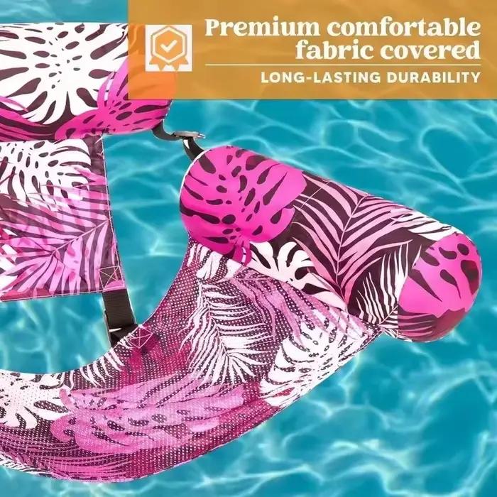 Chaise longue gonflable pour piscine, plage, loisirs, lits flottants d'été, transat flottant avec accoudoirs et dossier