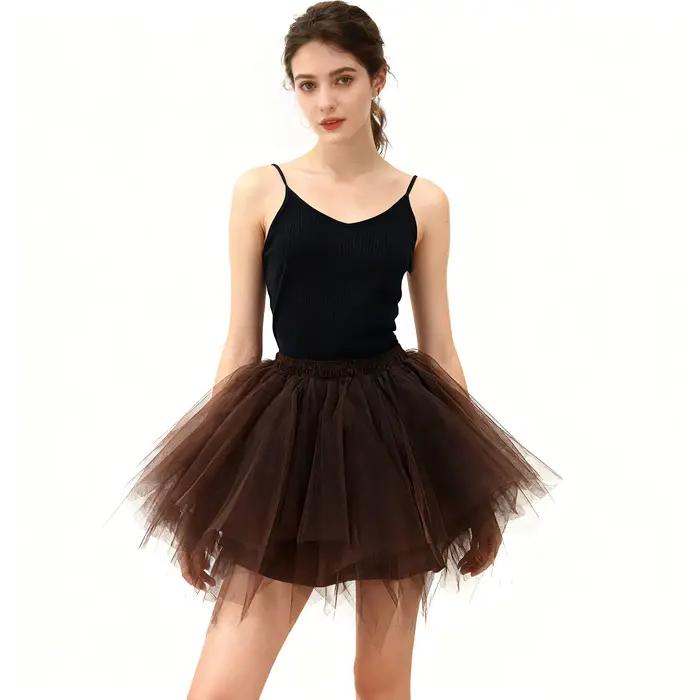 Jupe pour adulte en tulle léger et doux avec taille élastique