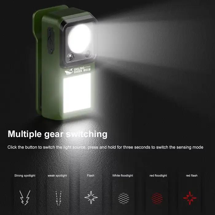 Lampe torche LED magnétique à clipser, éclairage ultra-durable pour l'extérieur, lampe de travail d'urgence, rechargeable, pour le camping et la randonnée