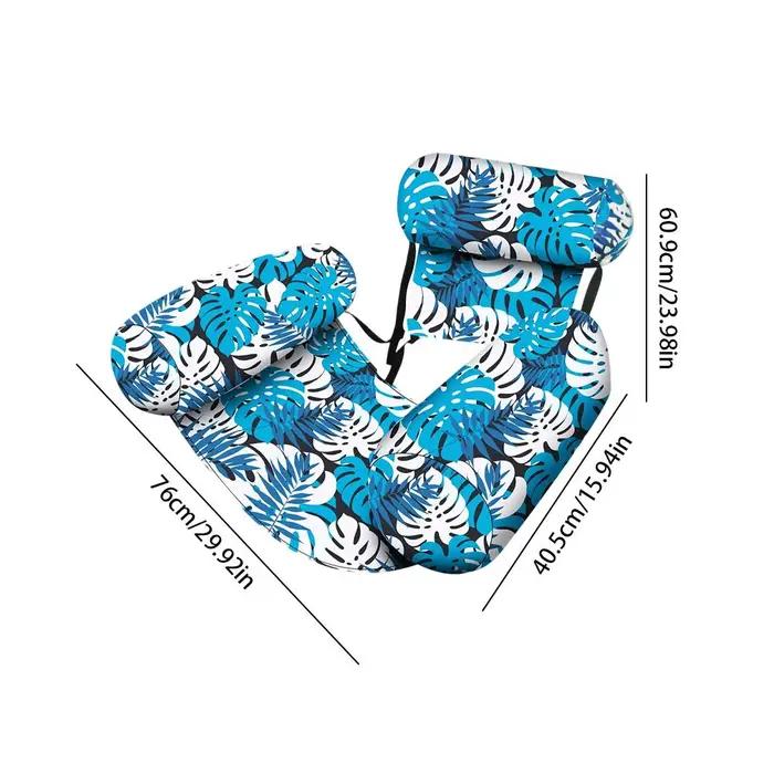 Nouveau Fauteuil de Piscine Gonflable Flottant, Hamac Aquatique, Canapé avec Dossier, Chaise Longue de Plage Portable, Robuste, pour la Détente Estivale en Extérieur