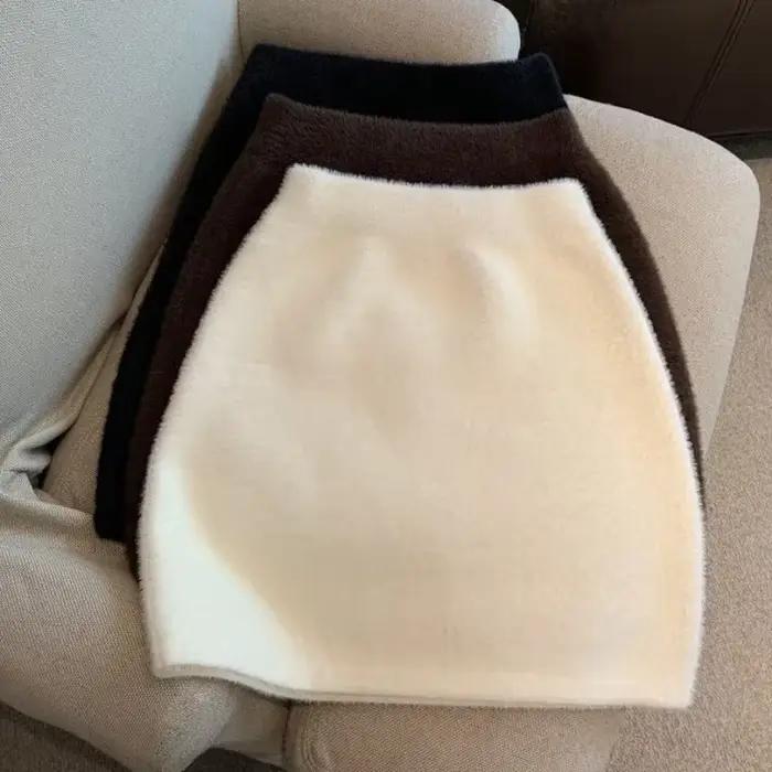 Taille élastique mince femmes jupe courte Sexy élégant tout-Match basique Mini