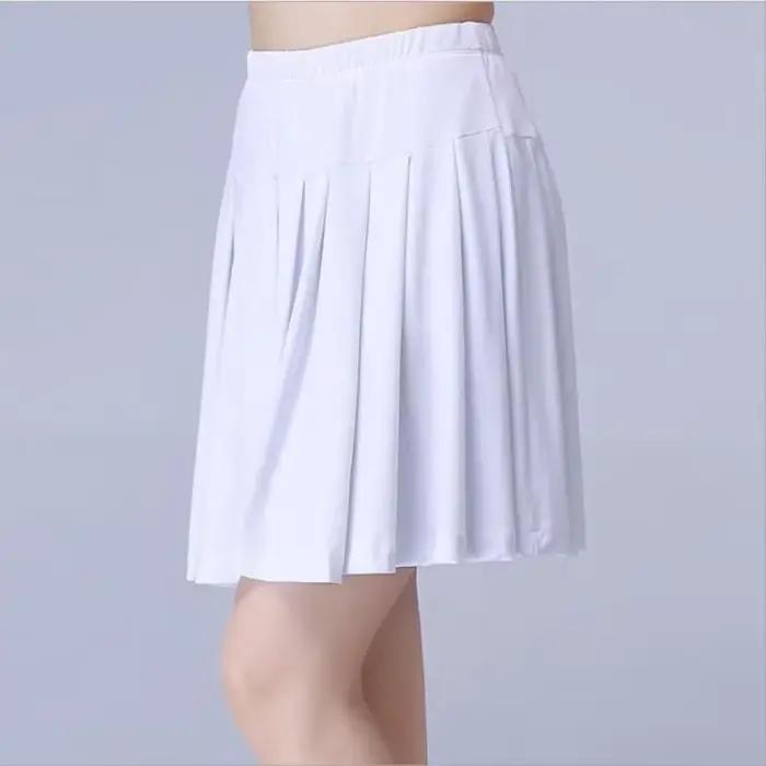Jupe confortable en soie de lait pour femmes d'âge moyen et âgées, pliable, pour la danse de groupe et la danse latine, élégante et idéale pour la socialisation