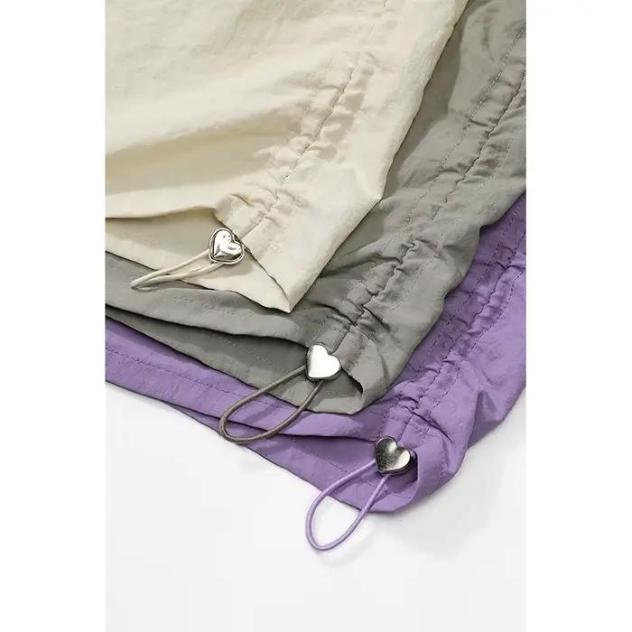 ELFSACK Jupe cargo mi-longue streetwear avec détails patchwork pour femme, jupe d'été Kawaii avec taille à cordon, tenue cool style Harajuku