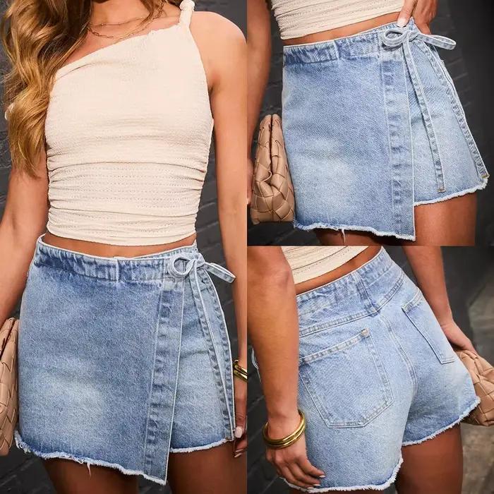 Jupe-culotte en jean pour femme