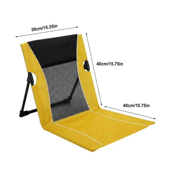 Chaise de camping pliable en métal pour extérieur, jardin, parc, plage, avec dossier et coussin, portable et confortable