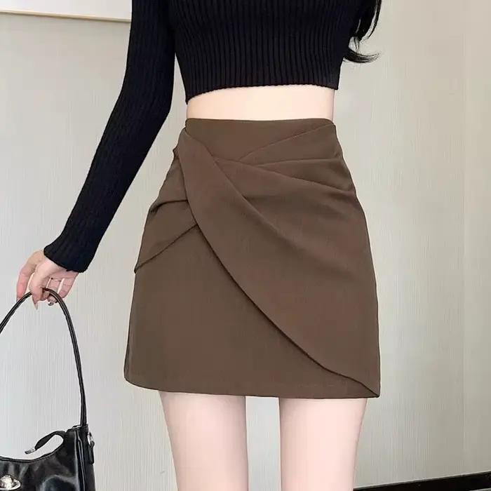 Nouvelle jupe coréenne ample à taille haute pour femme