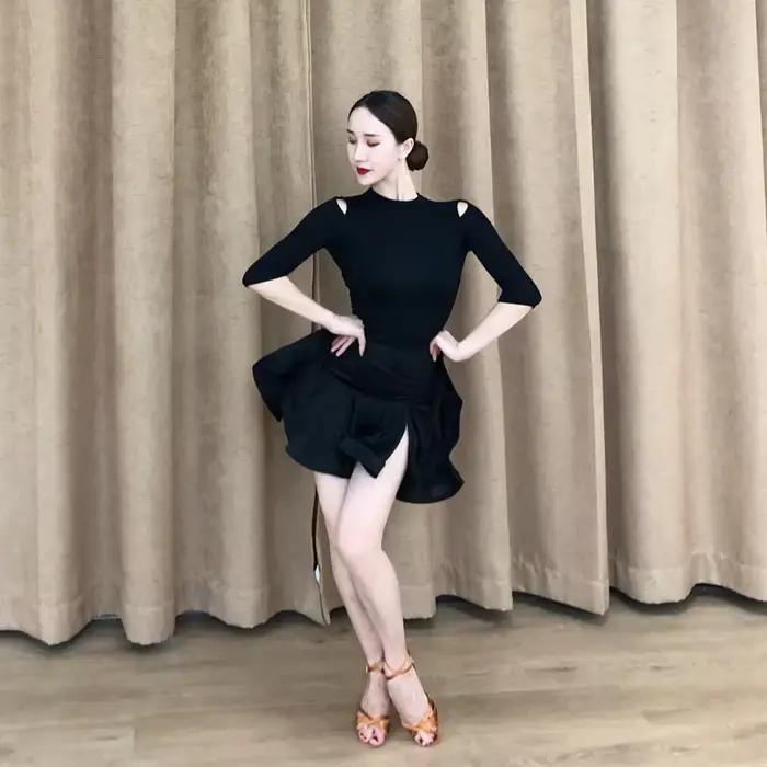 Nouvelle jupe de danse latine femmes Sexy fente
