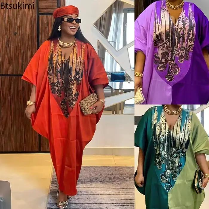 Robes longues de style ethnique africain pour femmes 2026, imprimées traditionnelles, patchwork, abayas musulmanes, hijab, robes amples pour femmes, grande taille